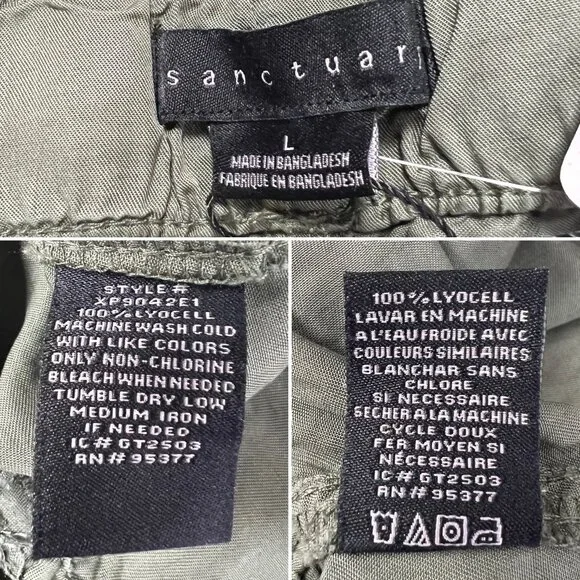 NEW Sanctuary Tencel Jogger Pants SIZE L Green Olive Utility Elastic Waist NWT - Picture 4 of 9